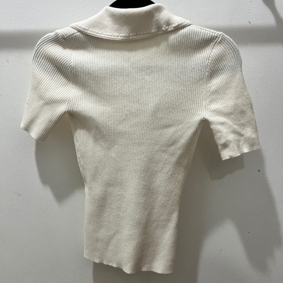 Sezane White Ribbed Knit Top - Picture 5 of 5